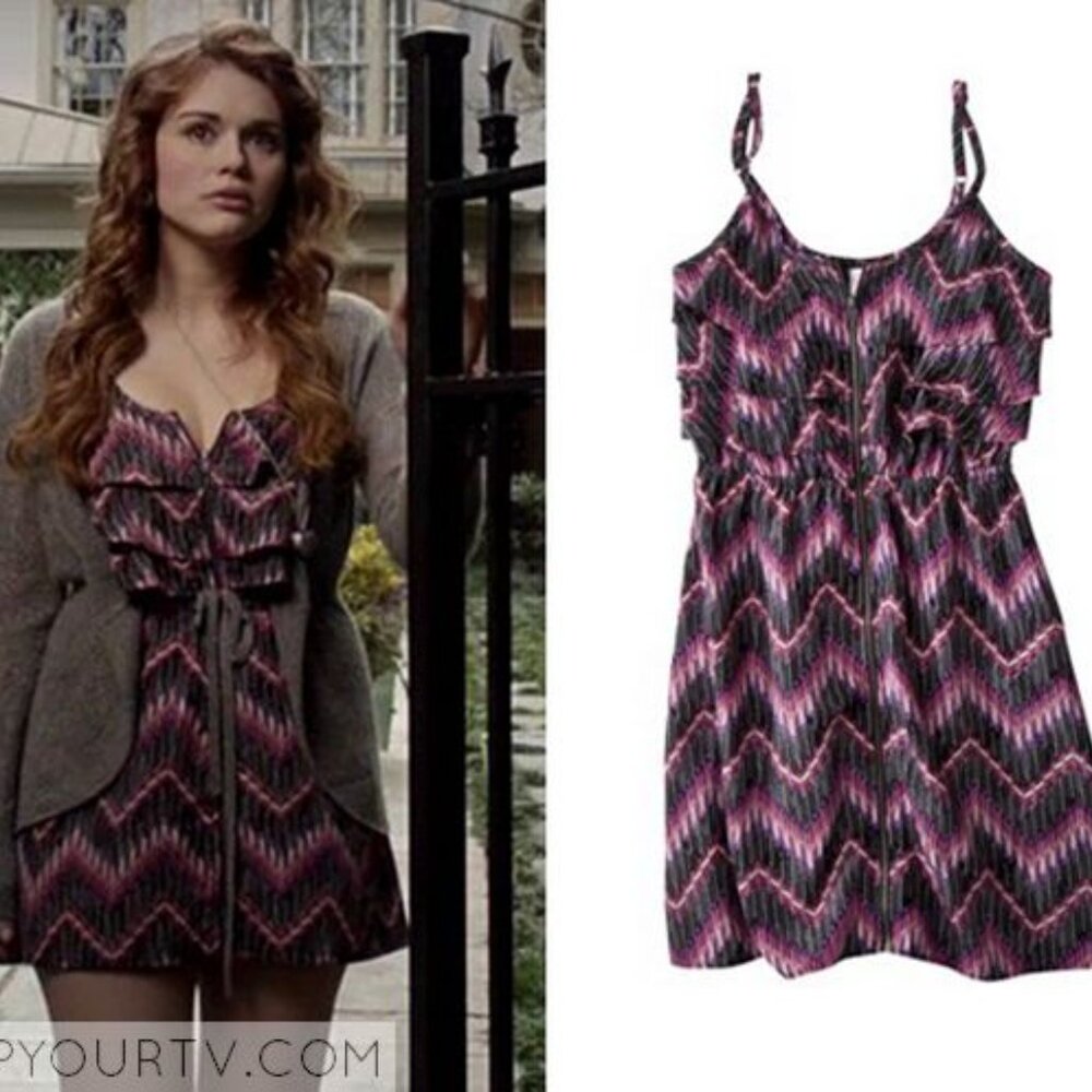 Xhilaration pink and black zigzag dress ASO Lydia Martin